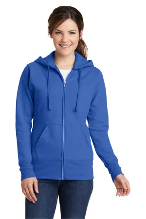 Port & Company Damen Core Pill Resistant Fleece Full-Zip Kapuzenpullover Hoodie mit Taschen - Königsblau