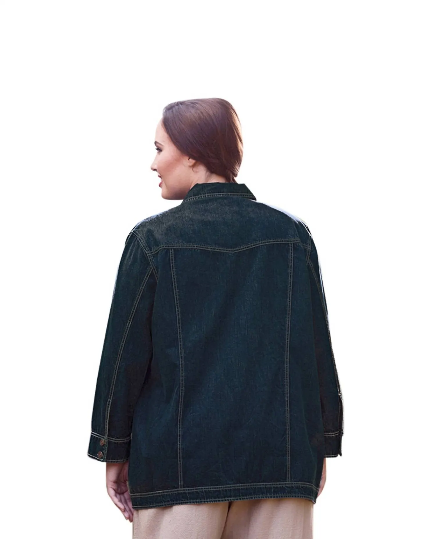 Premium Langarm-Denimjacke von Rydel - Übergröße in Dunkelblau