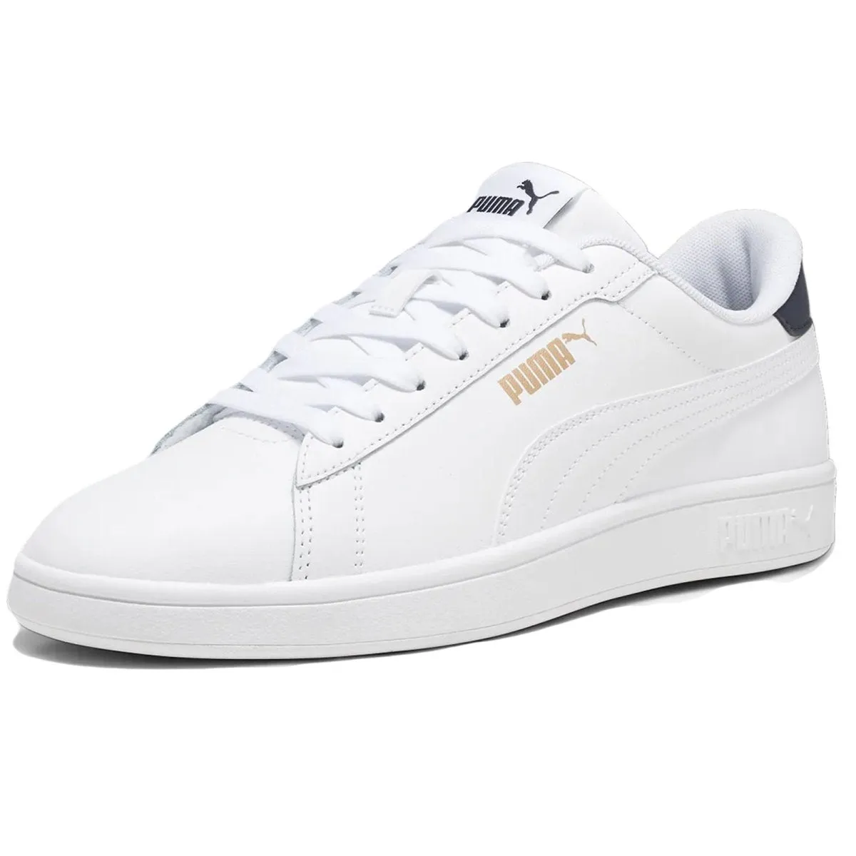 PUMA HERRSCHAFT SMASH 3.0 SCHUHE IN WEIß/NAVY/GOLD