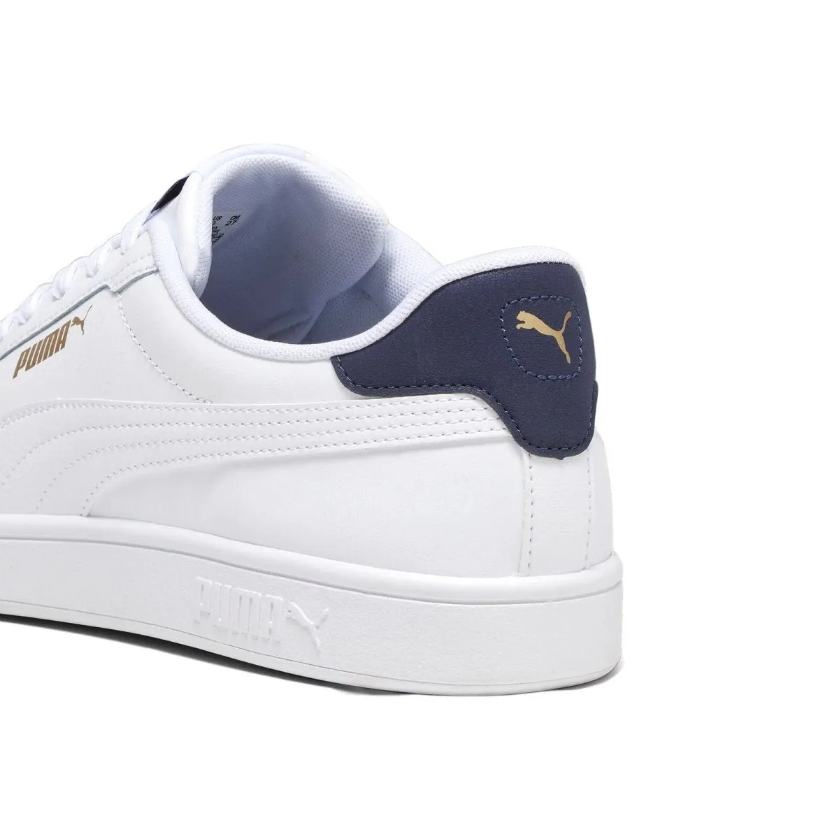 PUMA HERRSCHAFT SMASH 3.0 SCHUHE IN WEIß/NAVY/GOLD
