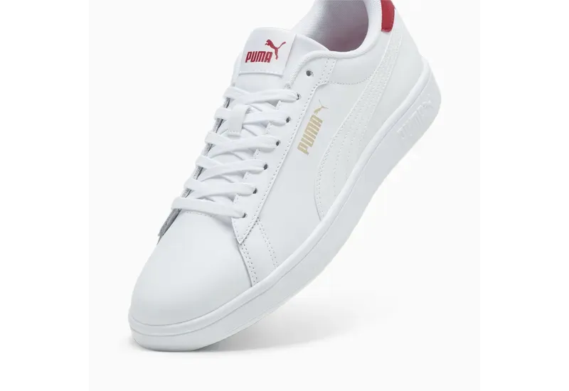 PUMA HEREN SMASH 3.0 WEIß/ROTE SCHUHE