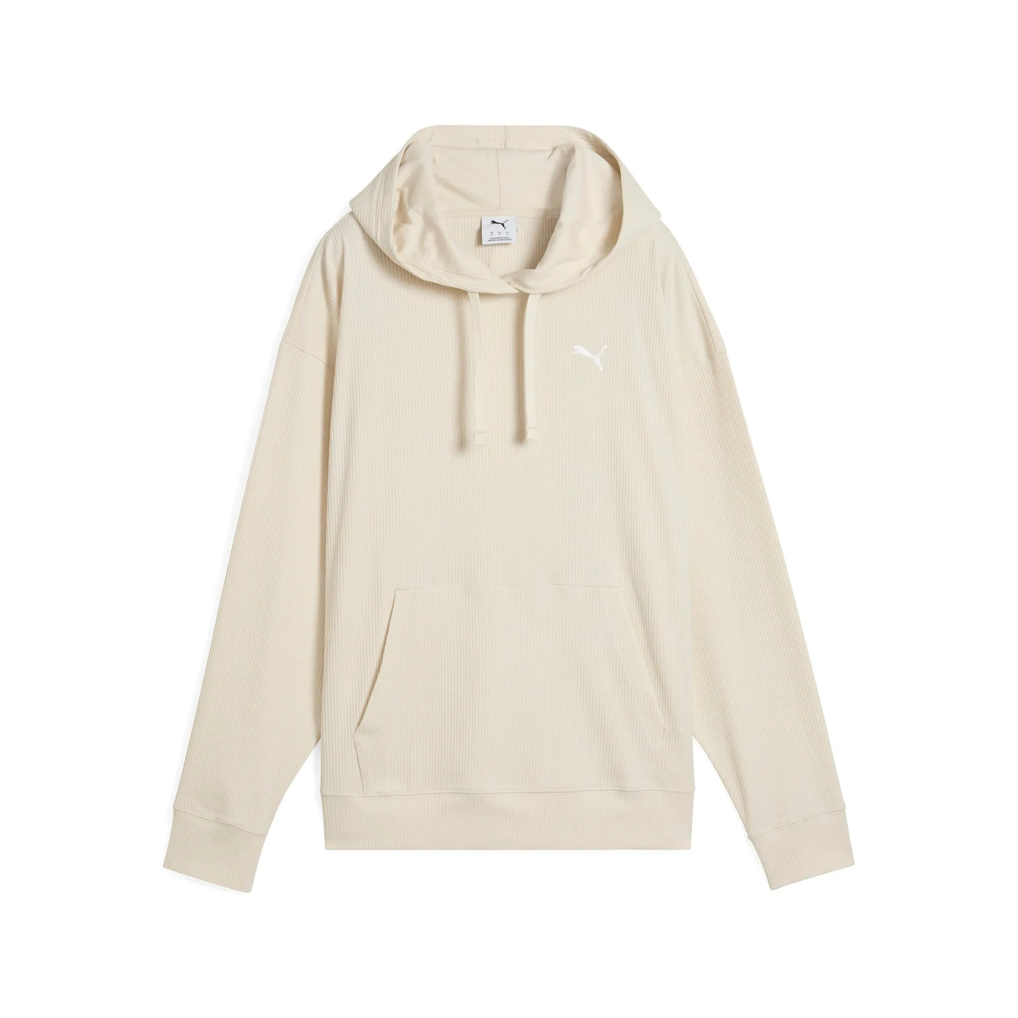 PUMA Damen ESS ELEVATED Komfort-Rippen Kapuzenpullover