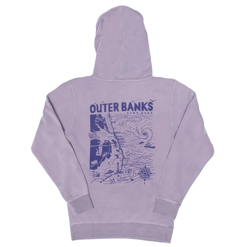 REAL Outer Banks Kapuzenpullover-Karte-Pflaume