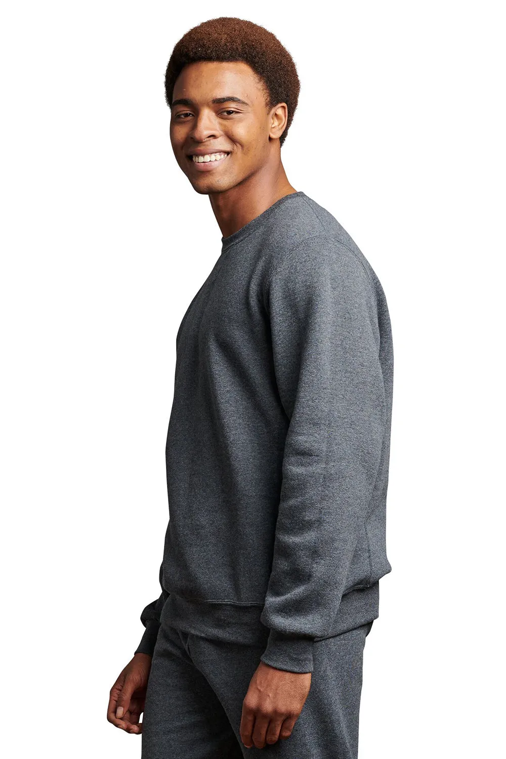 Russell Athletic Herren Dri-Power Feuchtigkeitstransport Crewneck Sweatshirt - Heather Schwarz