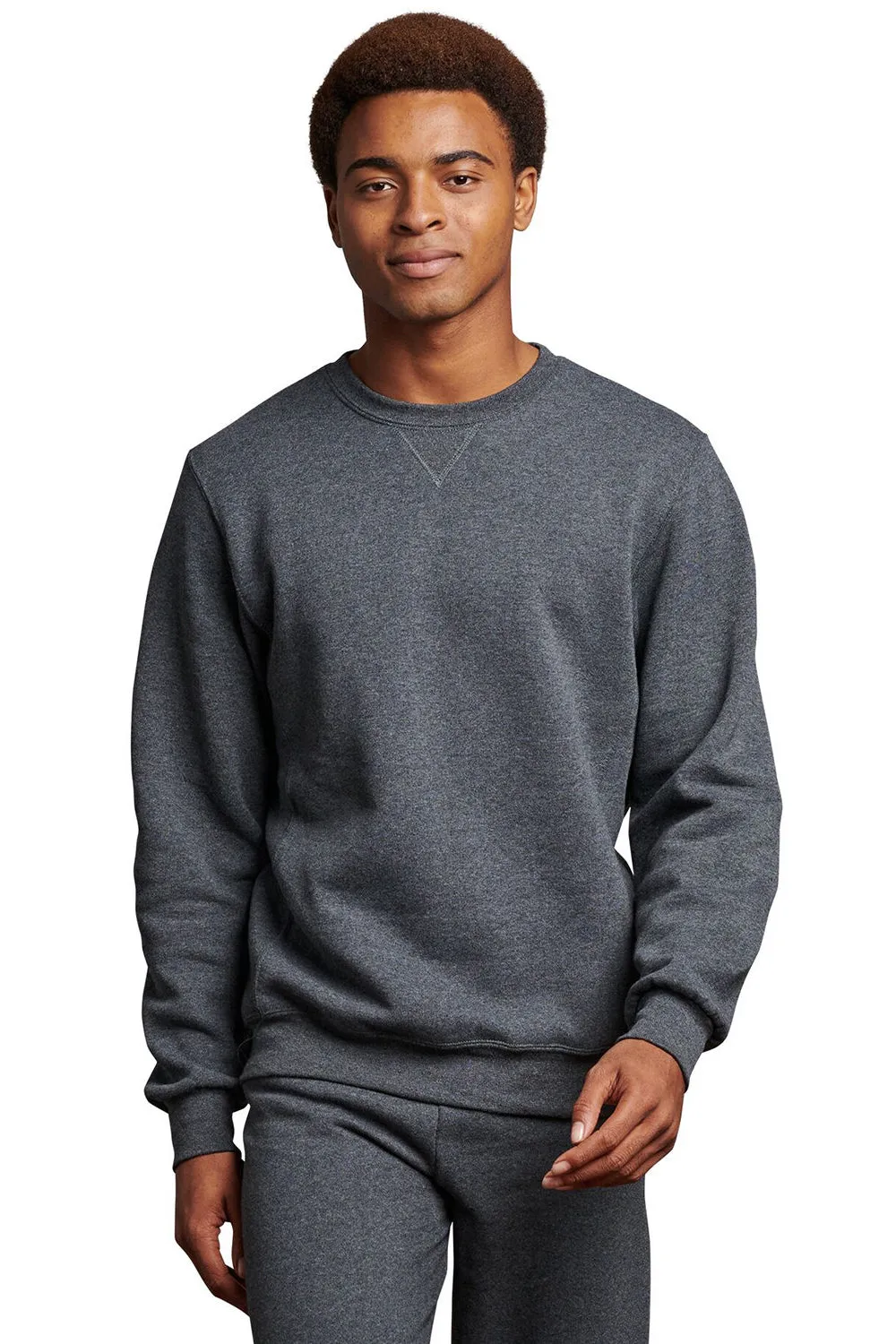 Russell Athletic Herren Dri-Power Feuchtigkeitstransport Crewneck Sweatshirt - Heather Schwarz