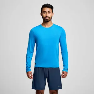 Saucony Stoppuhr Langarm - Kobalt Melange - HERREN (800379-CBH) Saucony