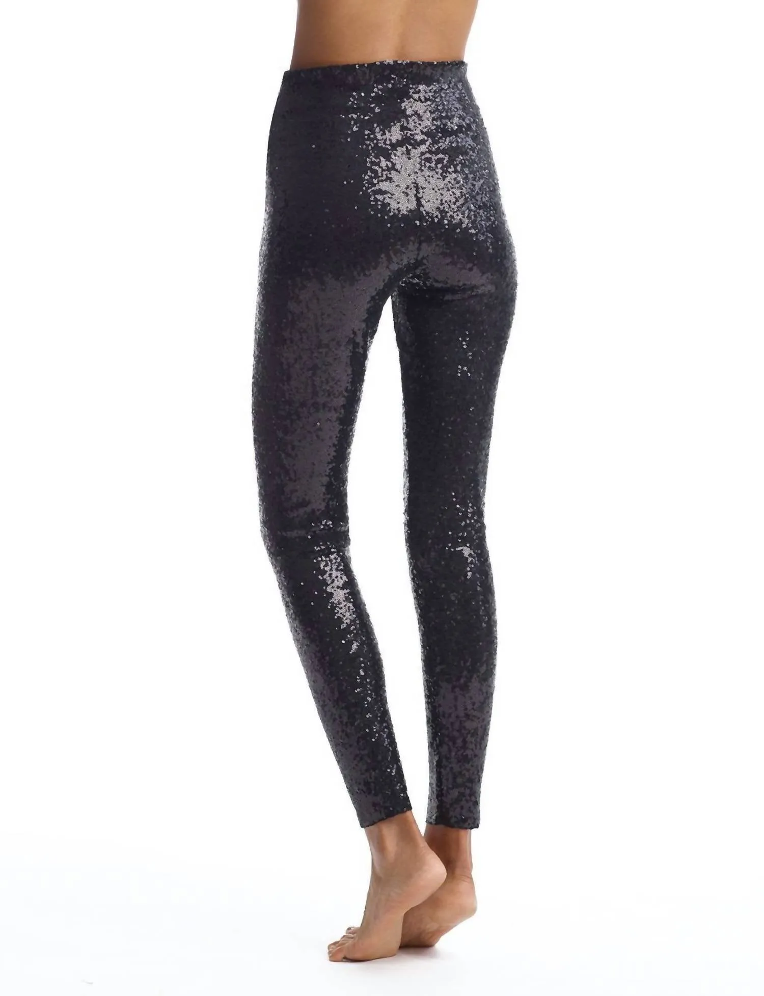 Pailletten-Leggings in Schwarz
