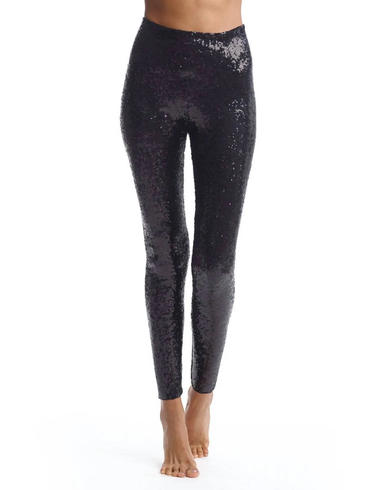 Pailletten-Leggings in Schwarz