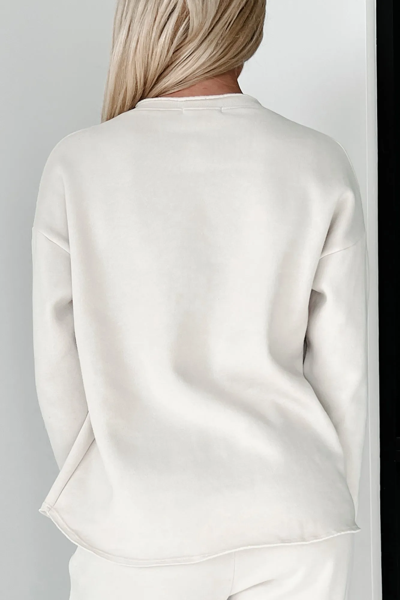 Settled Down Fleece Sweatshirt mit Rohkante (Sand)