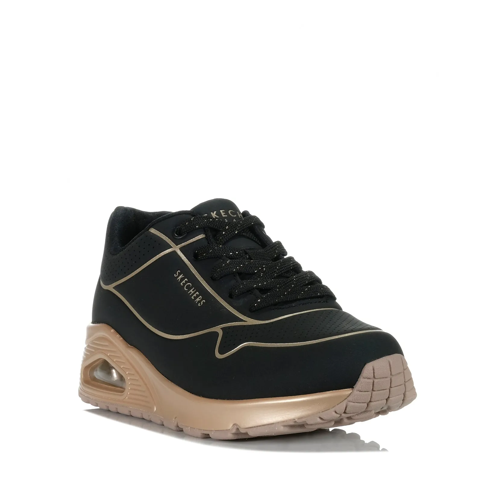 Skechers Uno - Coole Fersen 177087 Schwarz/Roségold