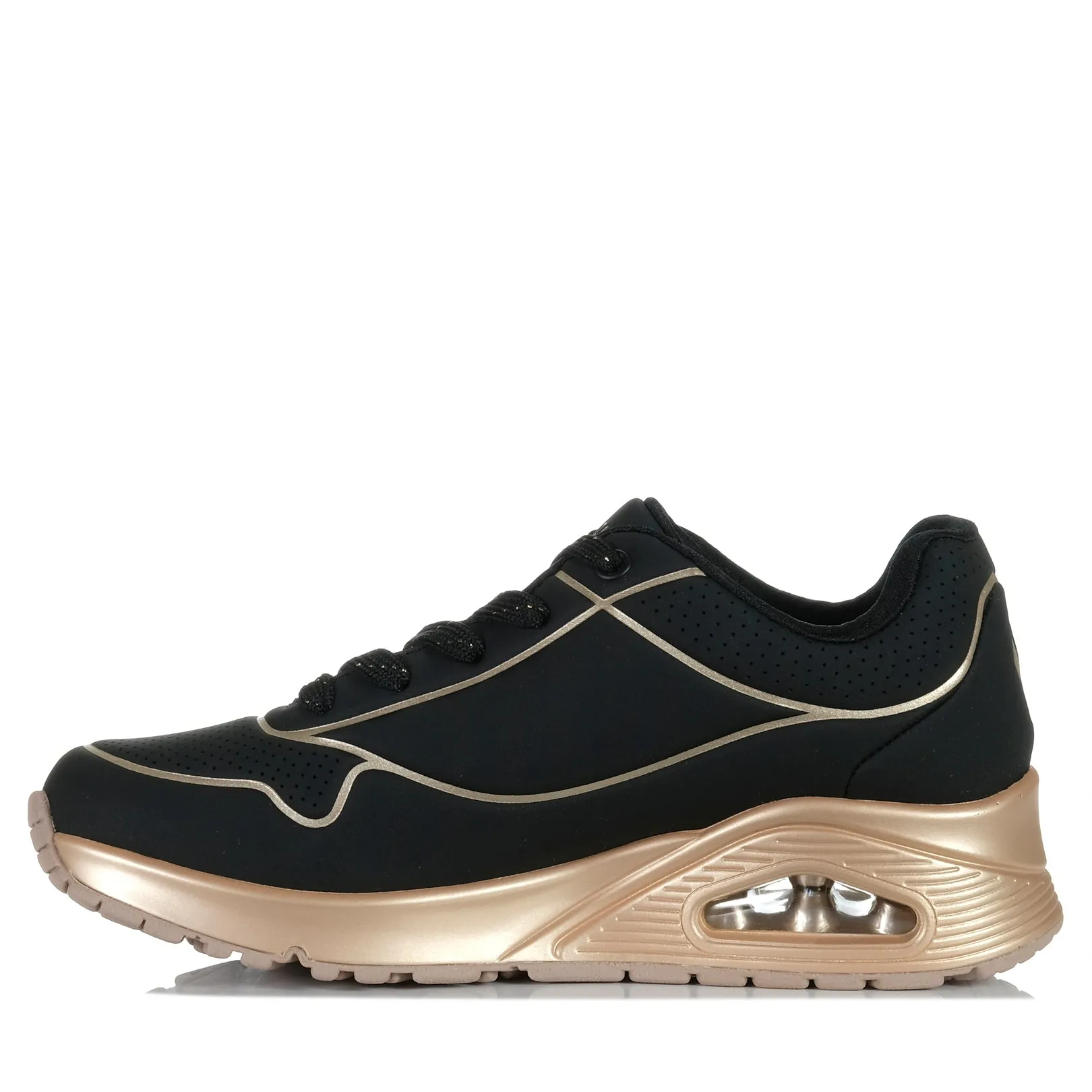 Skechers Uno - Coole Fersen 177087 Schwarz/Roségold
