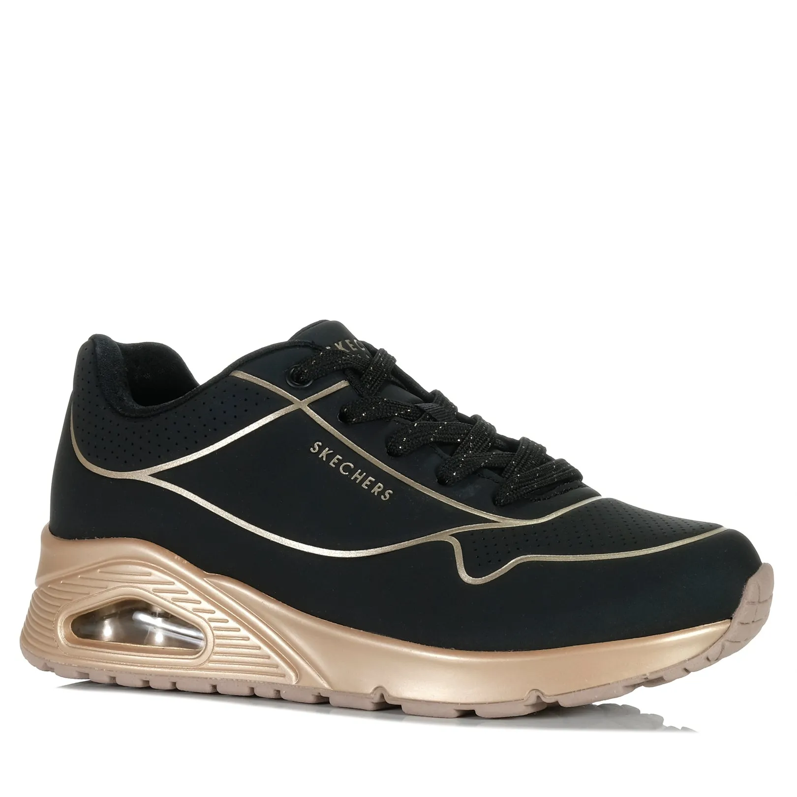 Skechers Uno - Coole Fersen 177087 Schwarz/Roségold