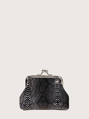 Snakeskin Print Kiss Lock Coin Case