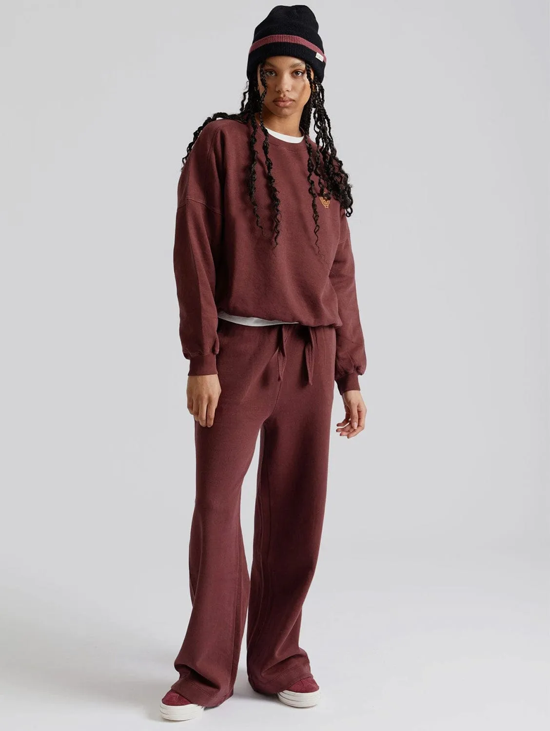 Soleil Damen GOTS Bio-Baumwolle Jogger | Walnussbraun
