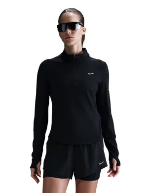 Swift Dri-FIT UV 1/4-Zip Laufshirt - Schwarz/Reflektierendes Silber