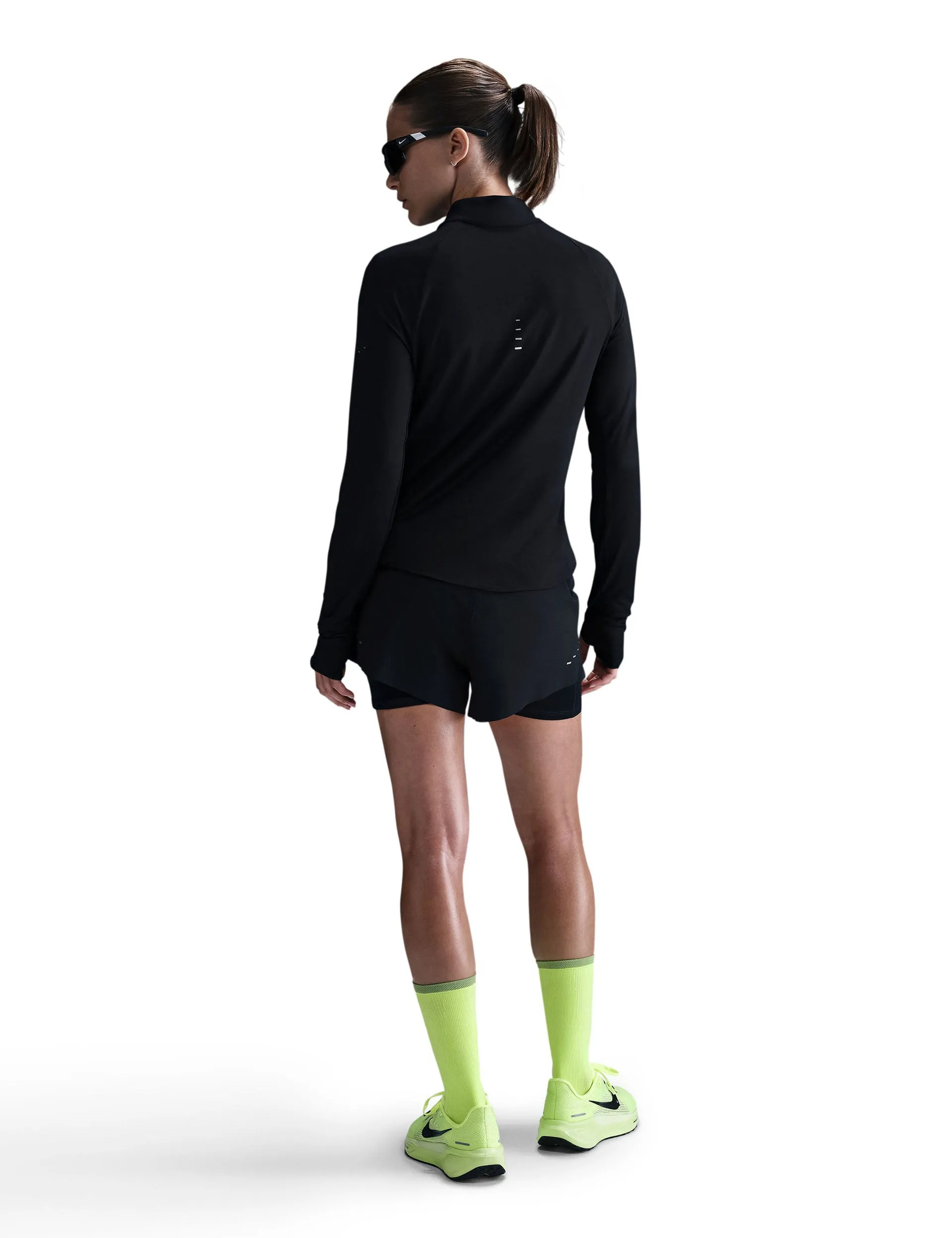 Swift Dri-FIT UV 1/4-Zip Laufshirt - Schwarz/Reflektierendes Silber