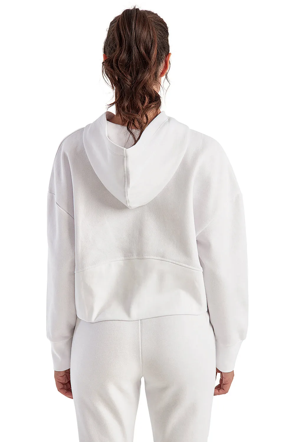 TriDri Damen Alice 1/4-Zip Kapuzenpullover Hoodie mit Beuteltasche - Weiß