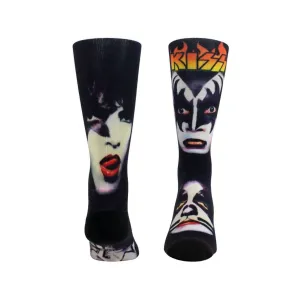 Unisex - Socken mit gemalten Kussgesichtern in Schwarz