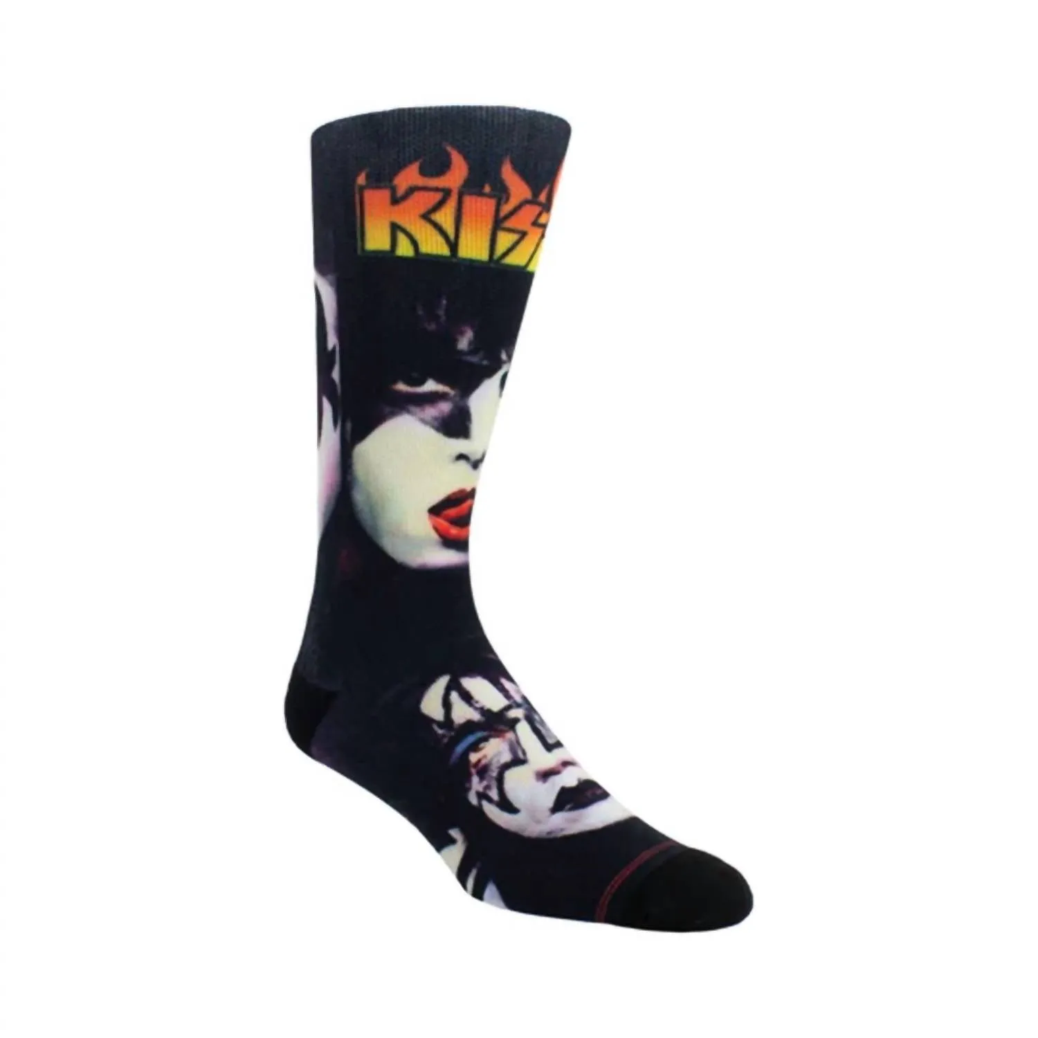 Unisex - Socken mit gemalten Kussgesichtern in Schwarz