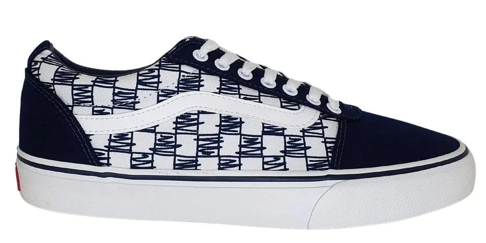 VANS HERRENSCHUHE WARD LOW IN NAVY MIT SCRIBBLE-DESIGN