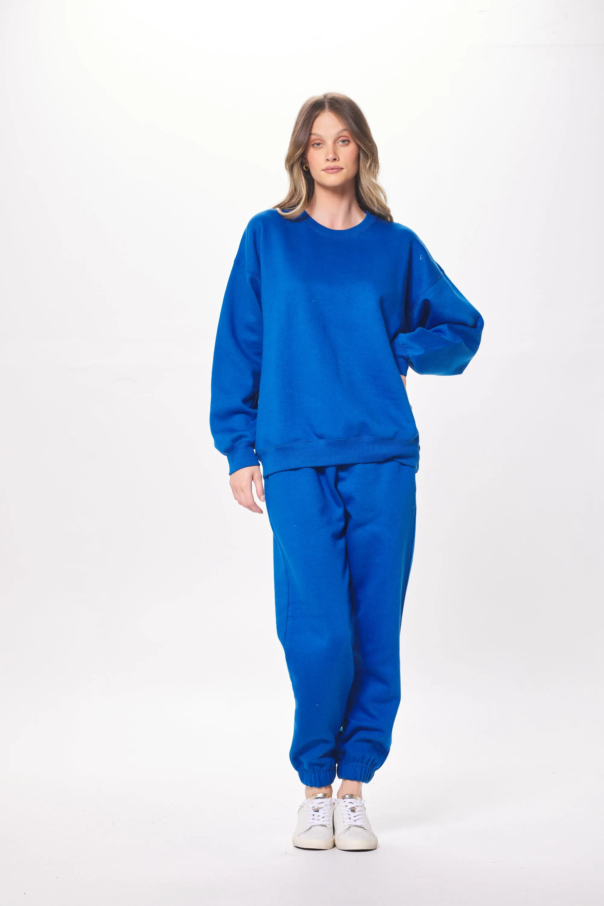 Lebendiges Blau Proweave Rundhalspullover