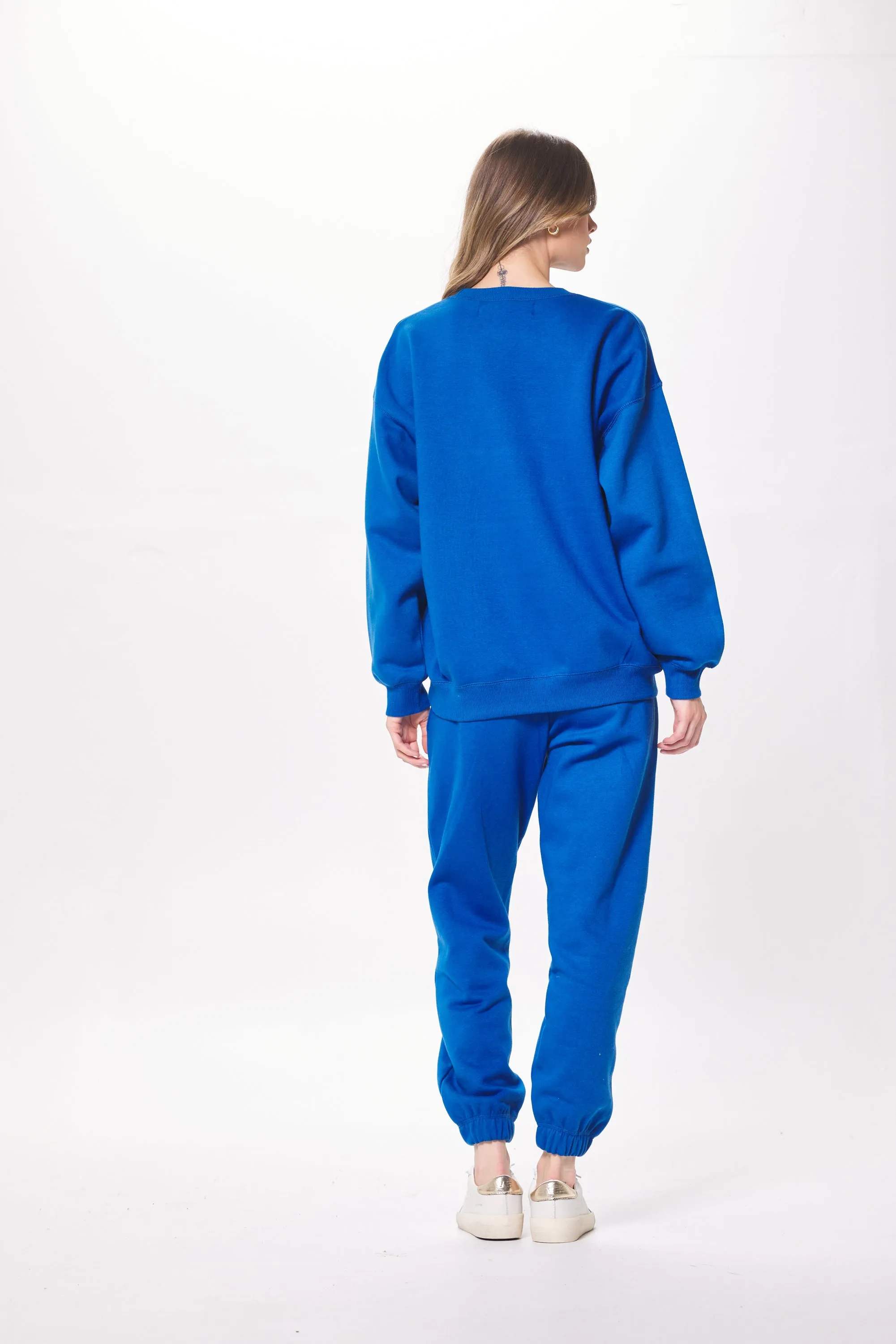 Lebendiges Blau Proweave Rundhalspullover