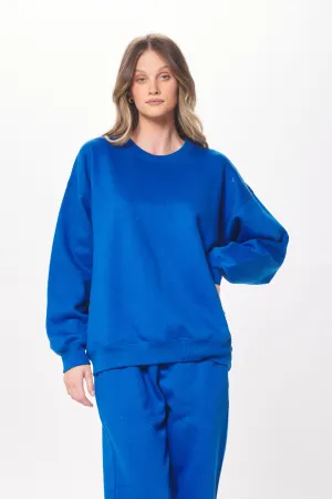 Lebendiges Blau Proweave Rundhalspullover