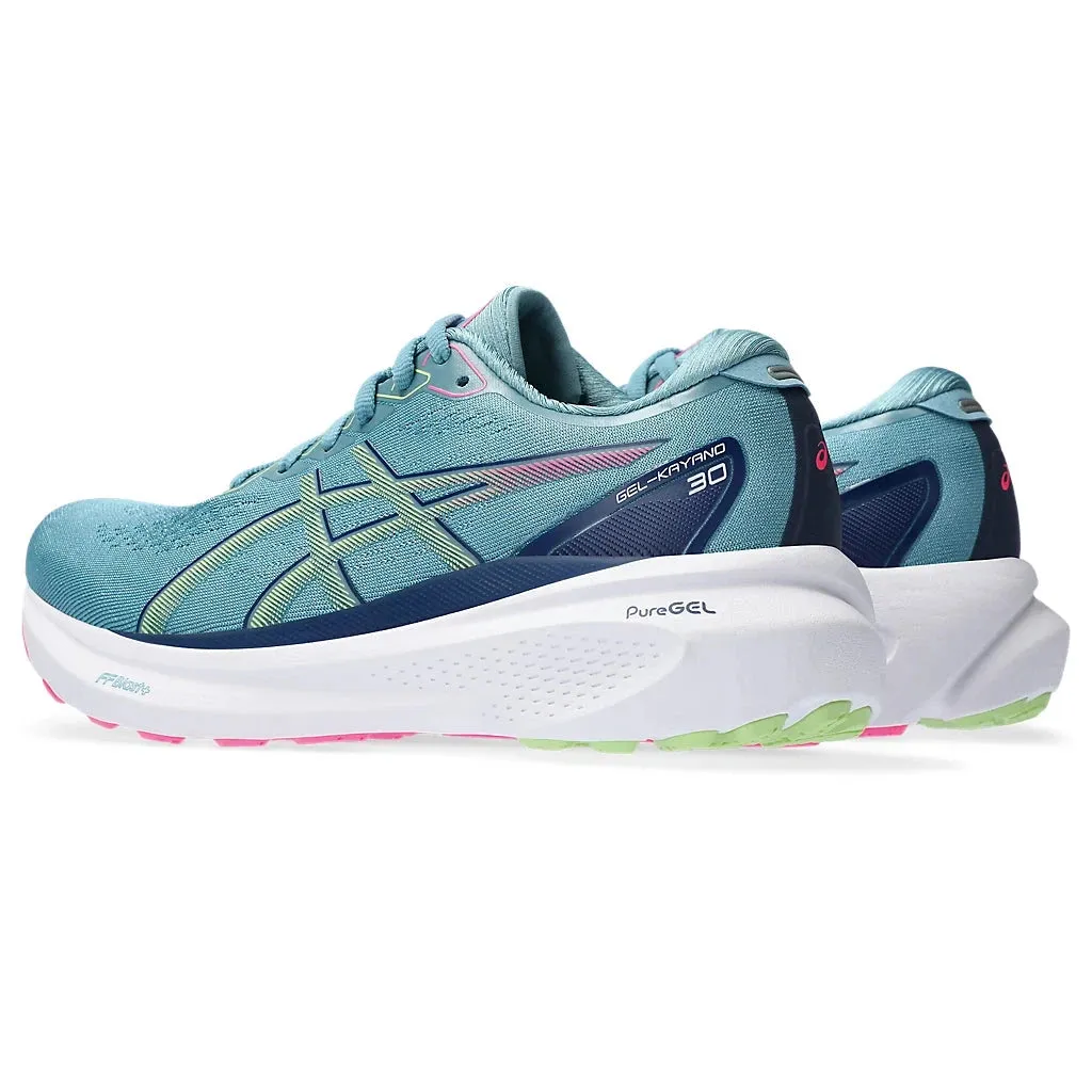 Asics Gel-Kayano 30 Damen in Grau Blau / Limetten Grün