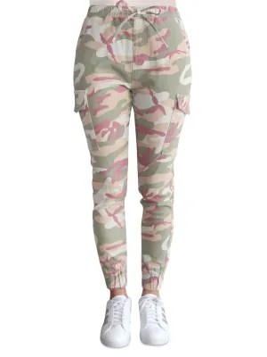 Damen Cargo Jogger mit Tarnmuster, Mehrfarbig