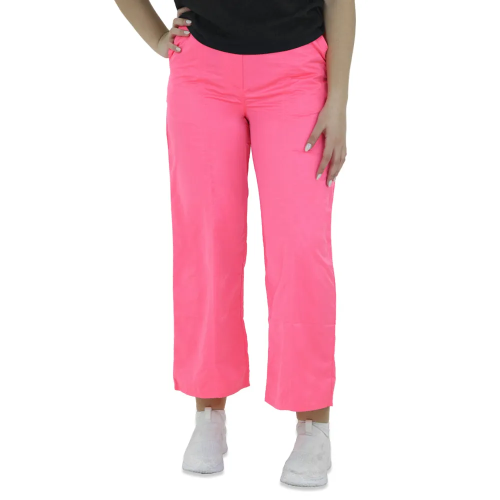Damen Casual Hose Mit Gürtel, Neon Pink