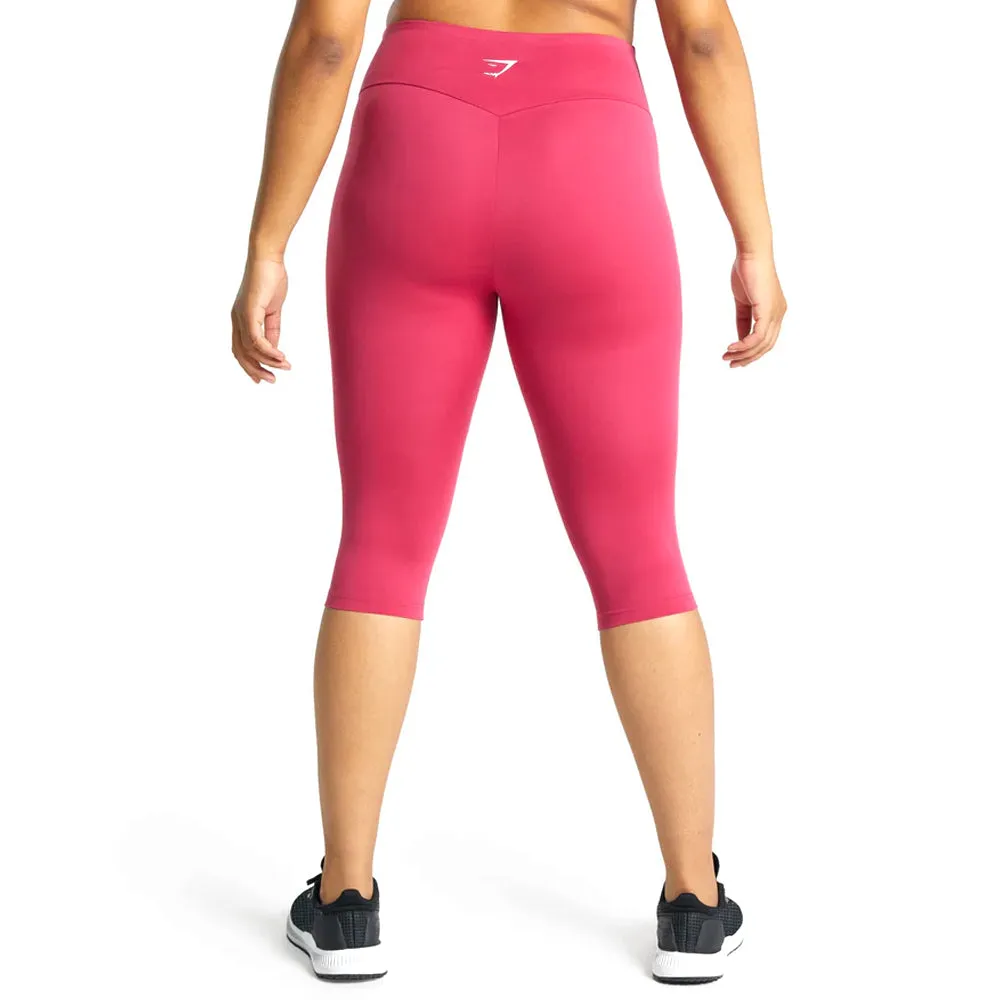 Damen High Waist Cropped Legging, Fuchsia