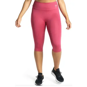 Damen High Waist Cropped Legging, Fuchsia