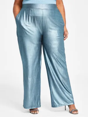 Damen Metallic Discohose, Blau