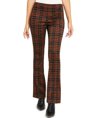 Damen Plaid Schlaghose, Braun