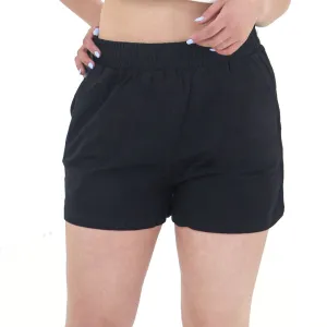 Damen einfarbige kurze Shorts, Schwarz