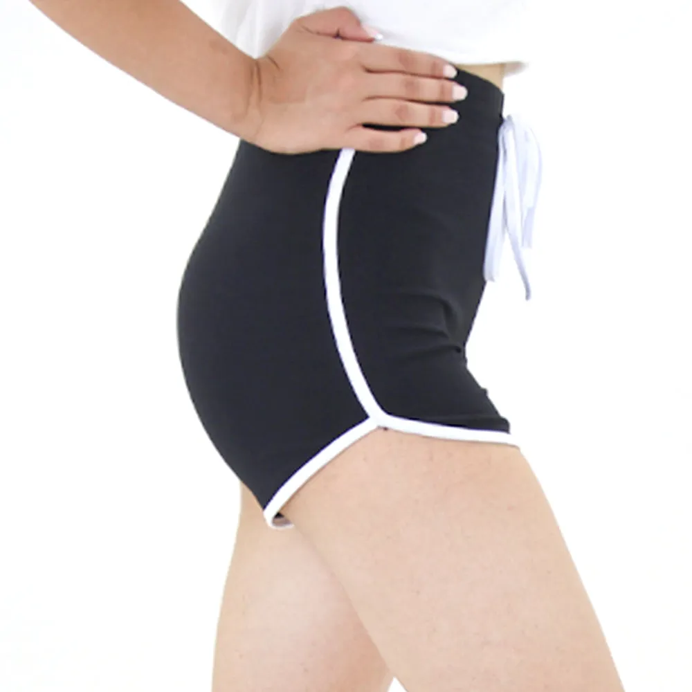 Damen Sport Shorts, Einfarbig, Schwarz