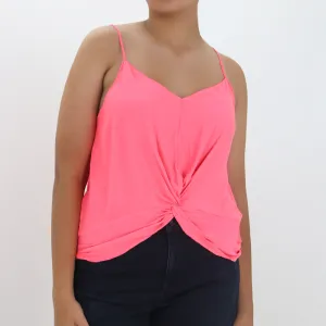 Damen Einfarbiges Top, Neon Pink