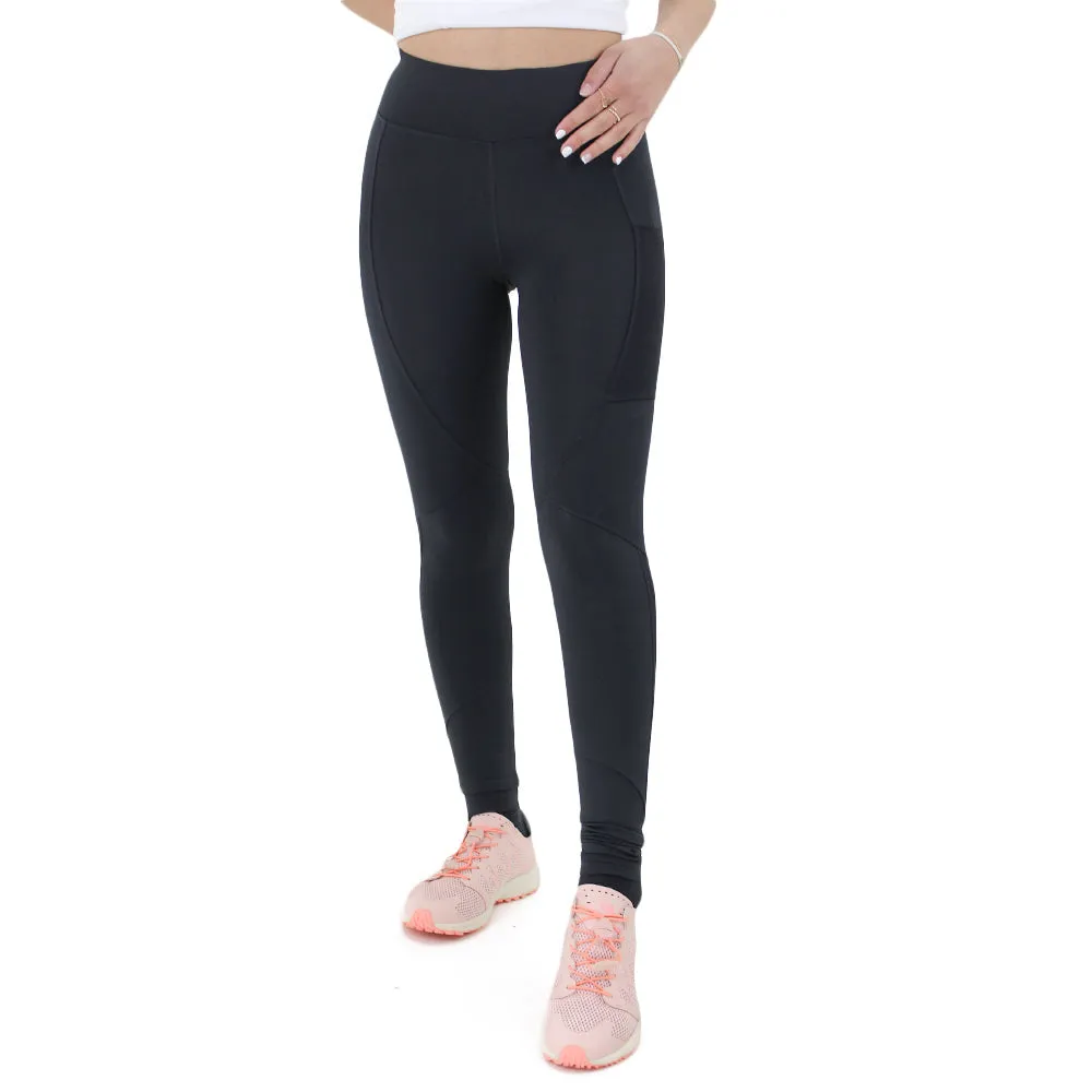 Damen-Basics-Legging mit 2 Taschen, Schwarz