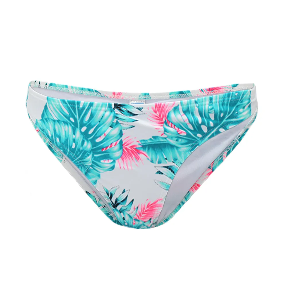Damen-Bikiniunterteil mit Druck, Weiß