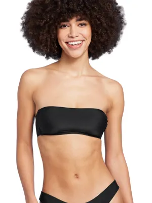 Damen Pullover Bandeau Bikini Top, Schwarz
