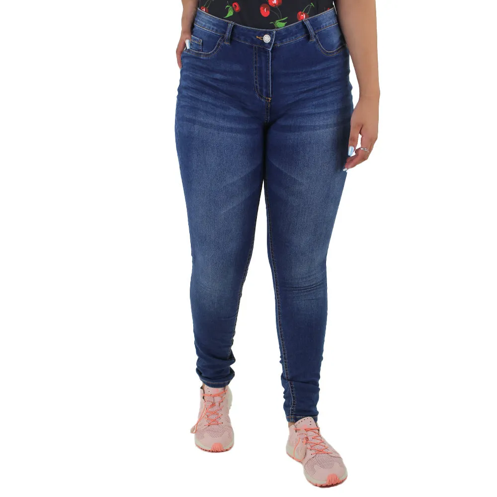 Damen Jeans Regular Fit, Dunkelblau