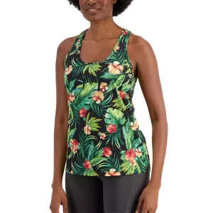 Damen lässiges Tanktop mit Tropen-Print, Mehrfarbig