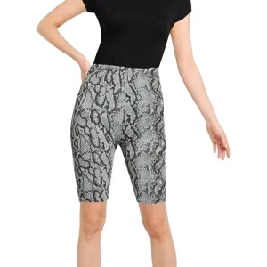 Damen-Snake-Print-Kurze Leggings, Mehrfarbig