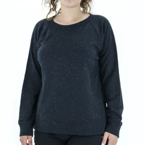 Damen-Sweatshirt mit Sprenkeldruck, Schwarz