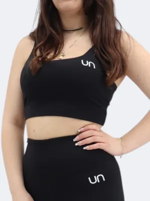 Damen-Sport-Crop-Top, Schwarz
