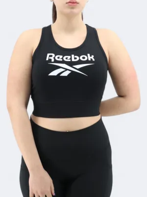 Damen-Sport-Crop-Top, Schwarz