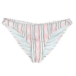 Damen Stripes Slip-Bikiniunterteil, Rosa