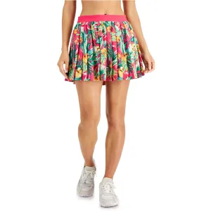 Damen Tropisch Bedruckter Plisseé-Rockhose, Fuchsia