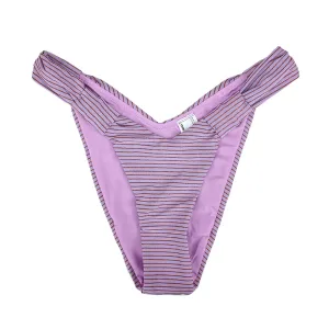 Damen-V-Style gestreifte Bikini-Unterteil, Lila