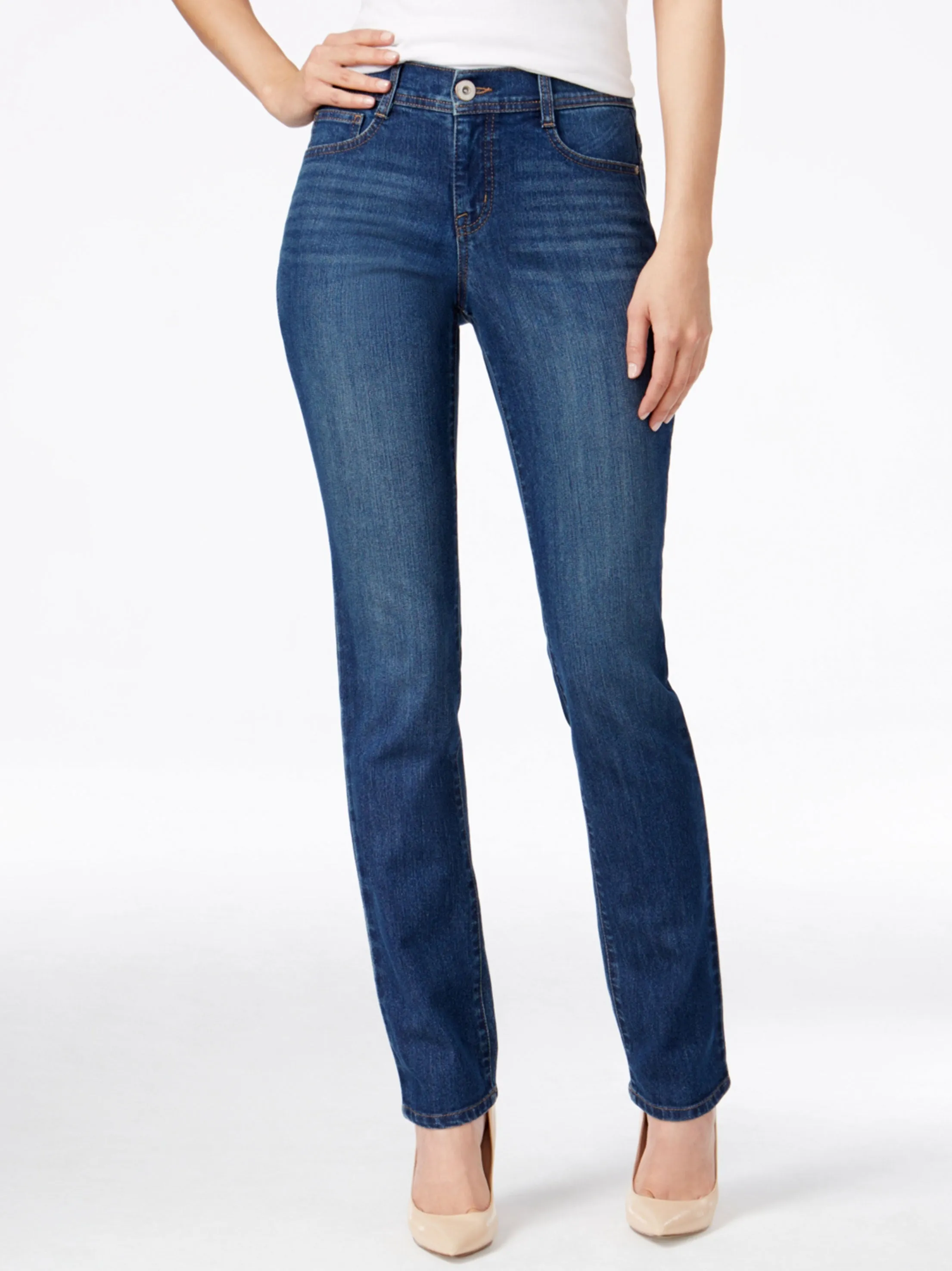 Damen-Washed-Jeans, Blau